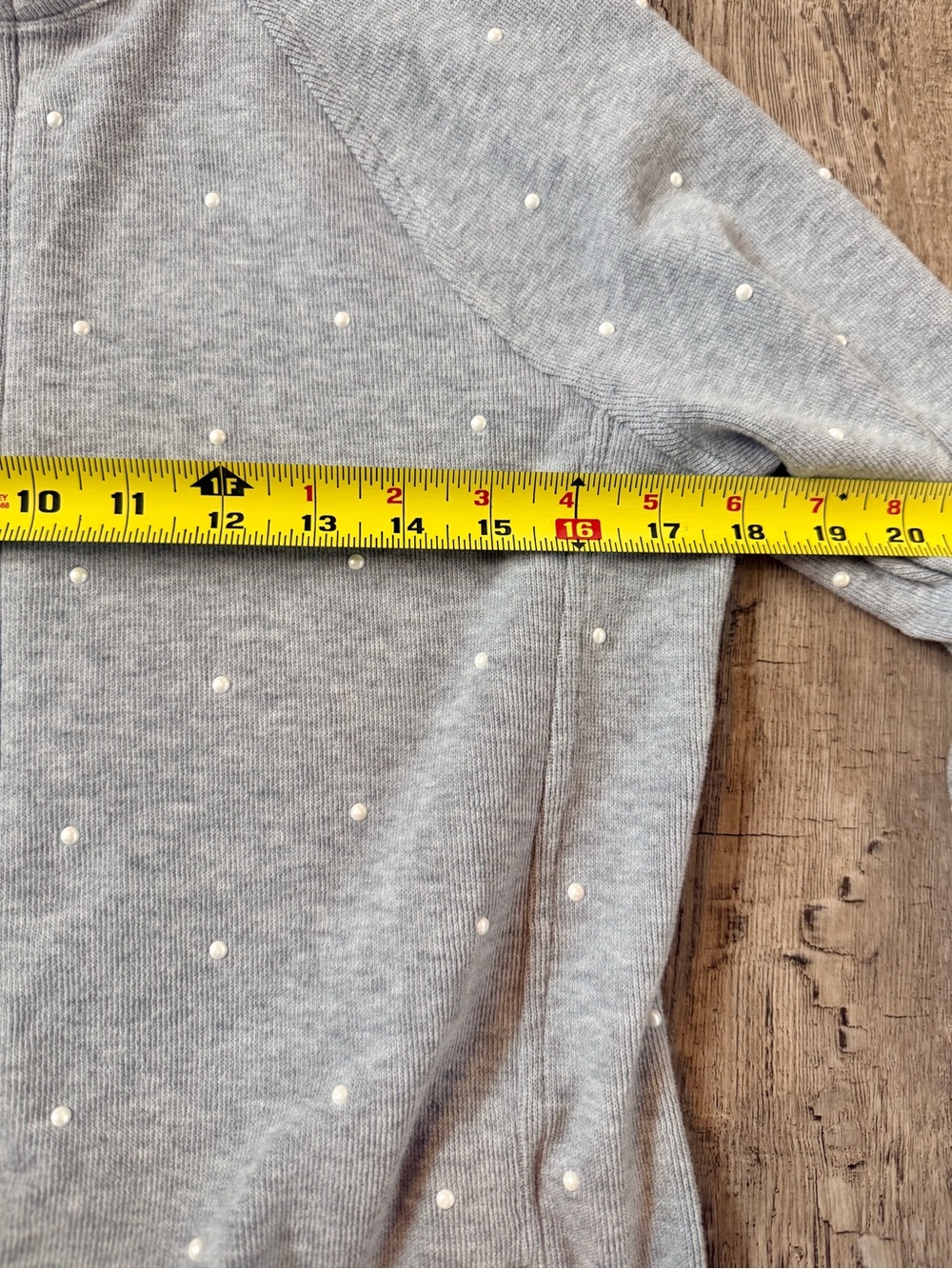 Tommy Bahama Aruba Faux Pearl Embellished Stretch Cotton Sweatshirt NWOT Gray S - Picture 7 of 8